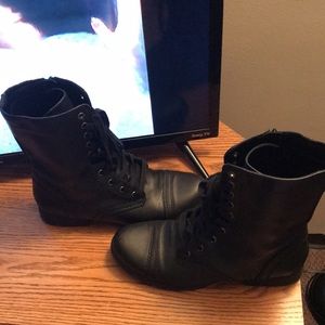 Black combat boots
